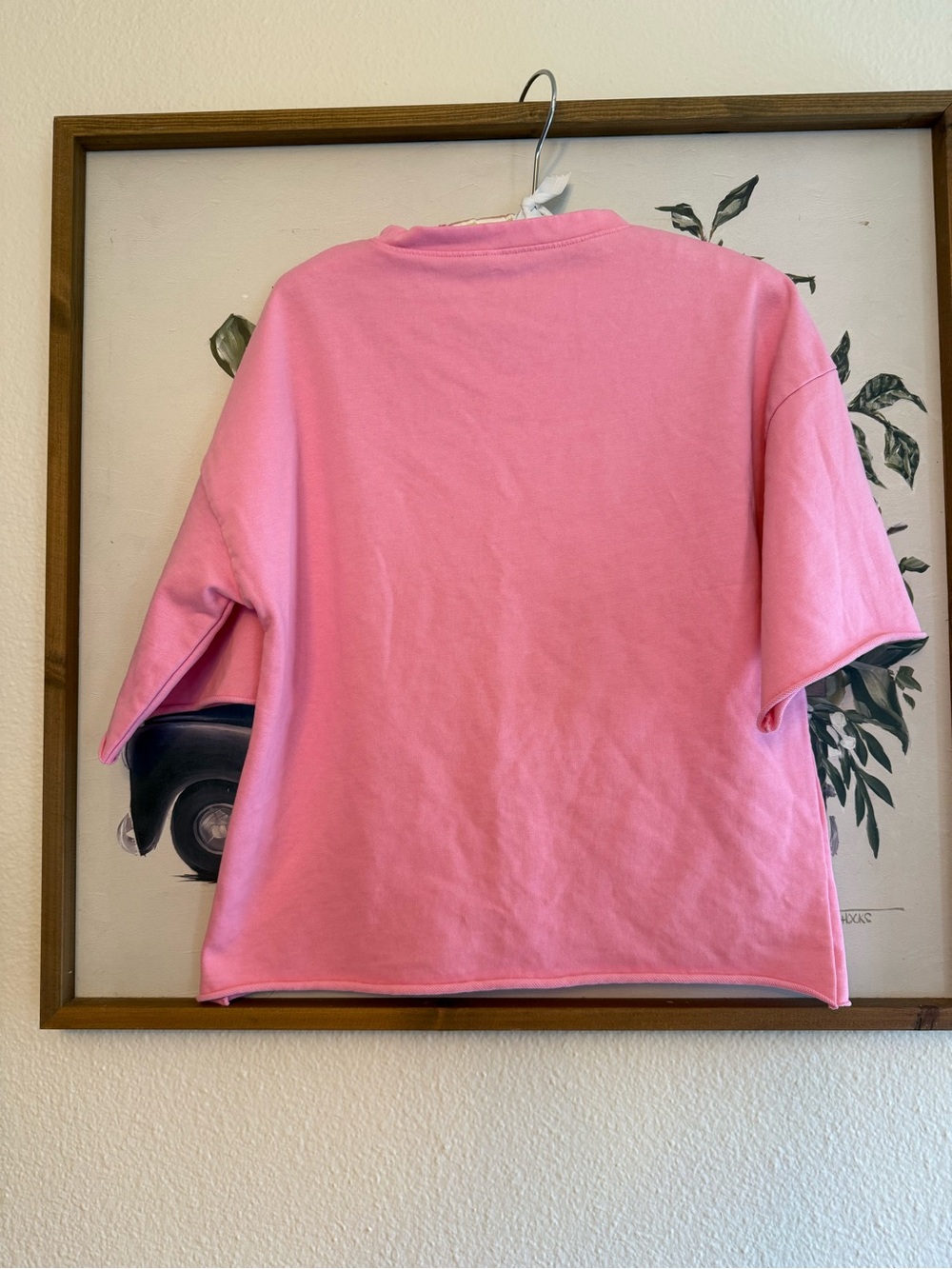 Upcycled Pink Snail Patch Short Sleeve Top - Picture 4 of 4